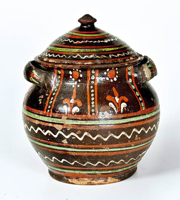 Antiques and Auction News Article: Rare Southern Redware Lidded Jar From The Pfaltzgraff Archives Collection Sells For $35,650