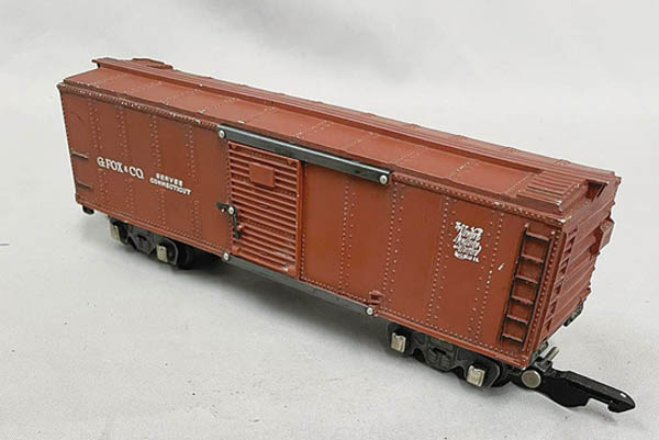 Antiques and Auction News Article: American Flyer G. Fox & Co. S Gauge Toy Boxcar Train From 1946 Chugs Away For $18,975