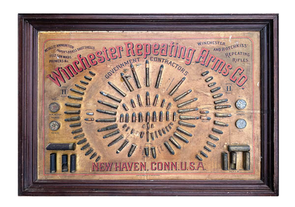 Antiques and Auction News Article: Rare Ca. 1884 Winchester Cartridge Board Fires Off $70,800 