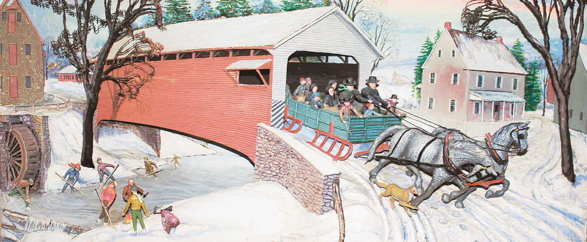 Abner Zook Covered Bridge Winter Scene Diorama Brings $17,000